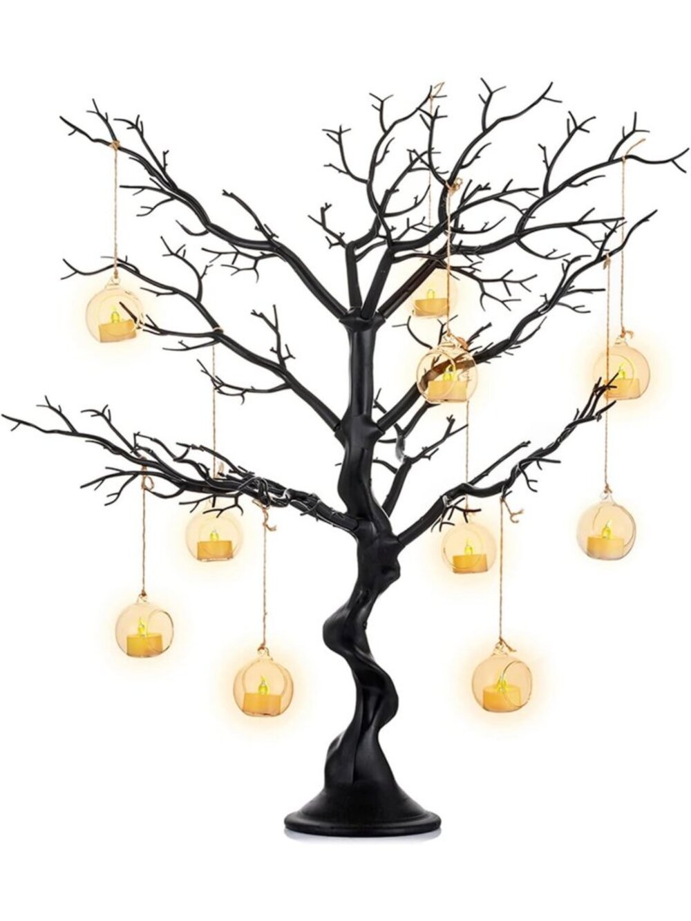 30" Black Halloween Ornament Tree - Spooky Artificial Branch Decor for Fall